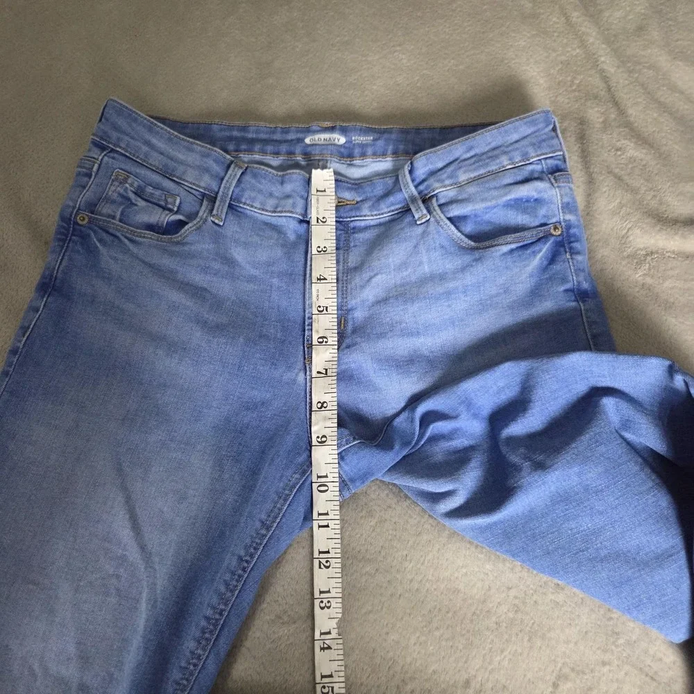 Old Navy Jeans Womens 8 Blue Light Wash Mid Rise Rockstar Super Skinny Stretch